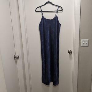 Valerie Stevens Maxi Floral Indigo Sleepwear Nightgown Slip Lingerie